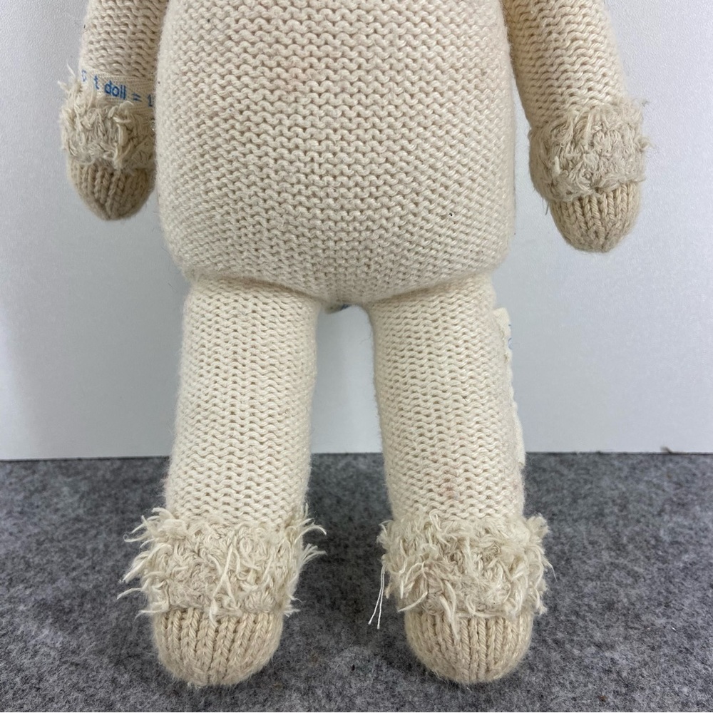Cream Knit Llama Plush Toy with Pastel Tassel Collar - Picture 3 of 7
